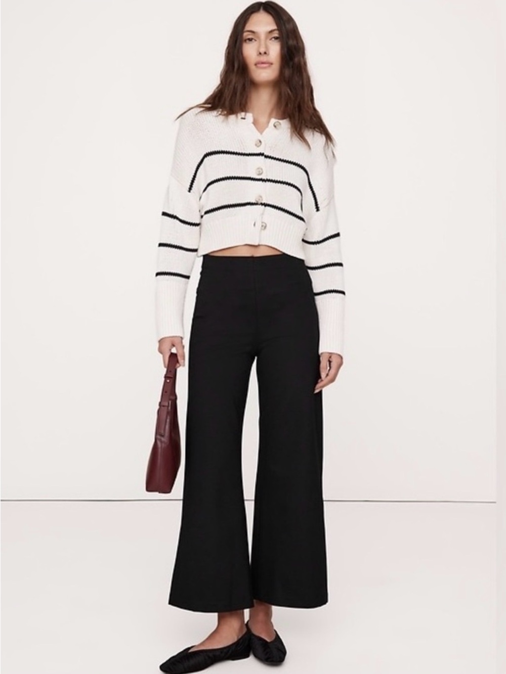 Banana Republic High Rise Wide Leg Cropped Everywhere Ponte